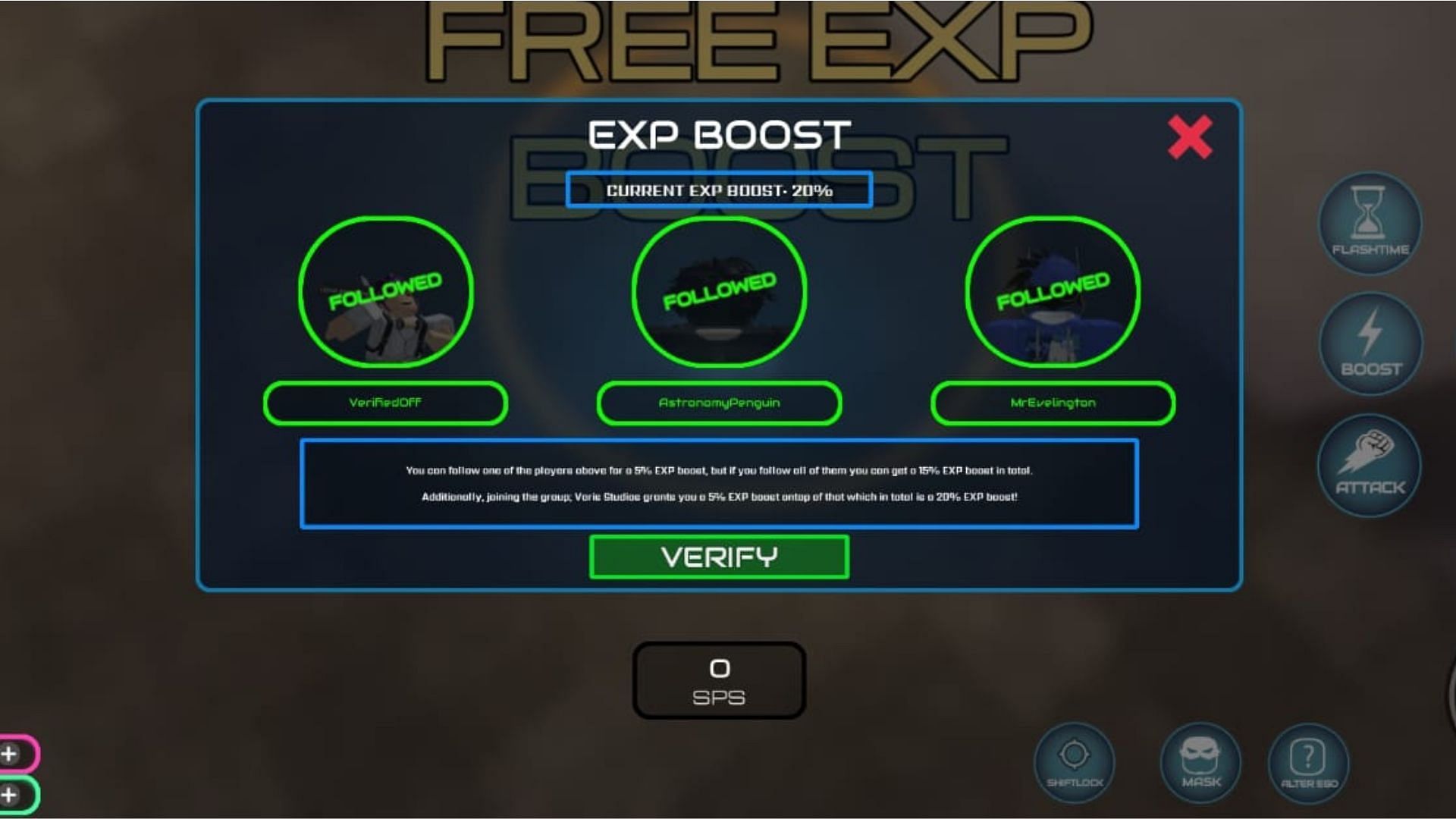Click the Verify button after completing the requirements (Image via Roblox)